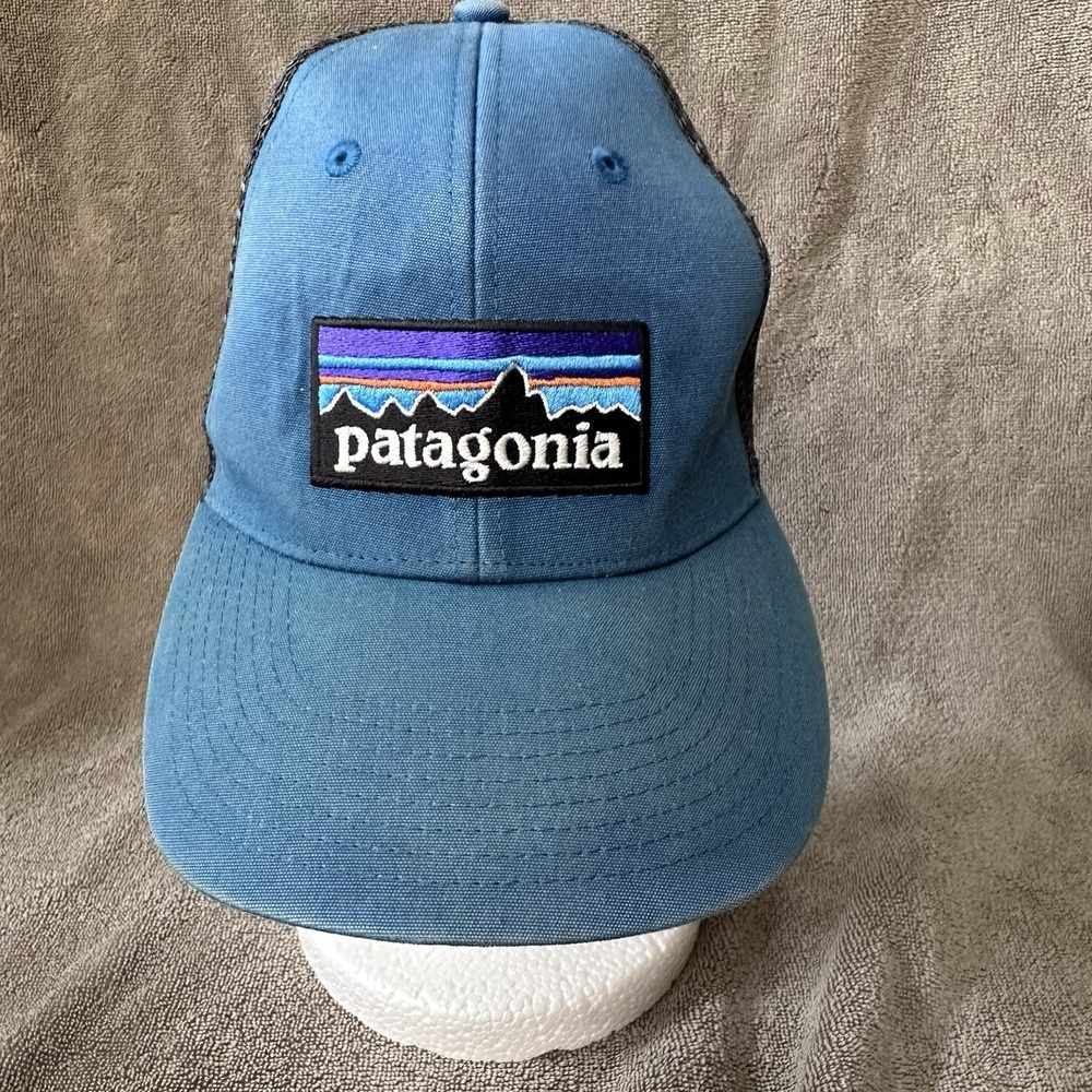 Patagonia‎ Mesh Snapback Trucker Adjustable Hat Cap Blue Men's One Size